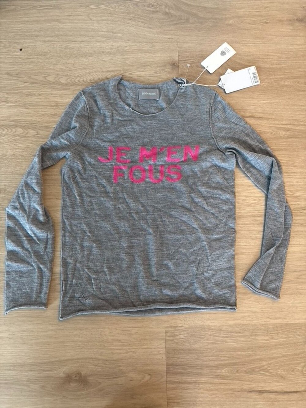 NWT Zadig & Voltaire Gwendal Bis Je M’en Fous Merino Wool Think Sweater Sz XS
